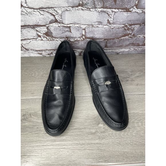 Isa Tapia Ayrton Black Leather Penny Loafers Dress Shoes Men’s Sz 45EU/12.5M US - Picture 2 of 16